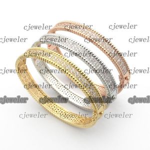 Charmarmband Perlee Diamonds Armband Single Row Double Row Diamond-ENTRED DESIGN VC Letter Full Star 18K Gold 925 Silver Or206H