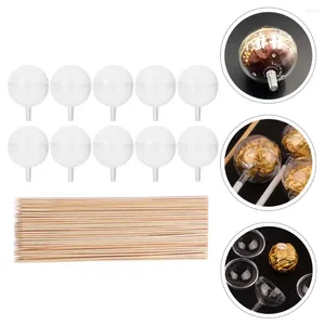 Decorative Flowers Plastic Chocolate Ball Holder Case Flower Candy Bouquet Truffle DIY Fixed Base With Wood Sticks