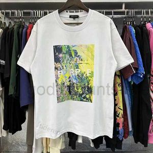 パープルシャツメンズTデザイナーTシャツグラフィックティー服コットンシャツグラフィティ邪悪な楽しいカラープリントプリントスケッチ油絵パターンストリートルーズA1 30pzrn