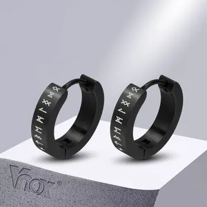 Creolen Vnox Viking für Männer Frauen Jungen Gothic Punk Edelstahl Huggie Hoops Ohrgeschenke Ihn Schmuck