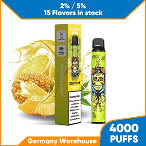 EU Warehouse Lower Price Ecig 4000 Puffs Disposable Vape Bar Fasr Delivery 2% 5% NIC Good Taste 15 Flavors Electronic Cigarette