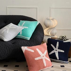 Pillow HX Soft Fluffy Starfish Ocean Animal Decorative Polyester Knitted Throw Case For Home