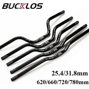 Bucklos Mountain Bike Styret 318mm 254mm Bicycle Riser Bar 620660720780mm Aluminium Alloy MTB Cycling Parts 240118