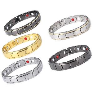 Andra armband Behandling Magnetiska armband Hälsa germanium stretch smycken för män och kvinnor gåva rostfritt stål magnet bra276e