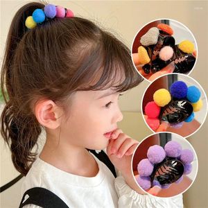 Accessori per capelli 2024 Moda per bambini Cute Plush Ball Clip Bambini Fibbia Clip per ragazze Coda di cavallo Trend