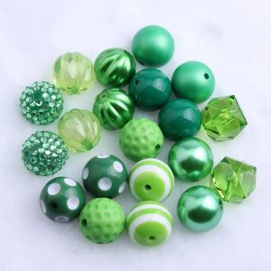 Perline Kwoi vita AM01 Colore verde Design personalizzato Mix Perle acriliche per bambini Collana di perline robuste Gioielli 20mm 50 pezzi Molto