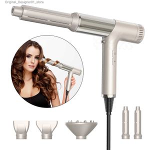 Hair Dryers Professional 5 In 1 Hair Dryer 1400W Ionic Blow Dryer 110000RPM Brushless High Speed Hairdryer Air Styling Curling Iron Wand Q240131