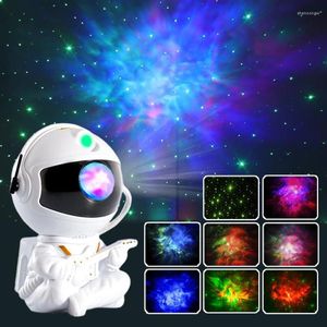 Nocne światła Galaxy Starry Sky Projector LED Lamp Lampa Astronauta Rotacja gwiazdy Dekoracja sufitu do sypialni Dekor Dekrea 279Q