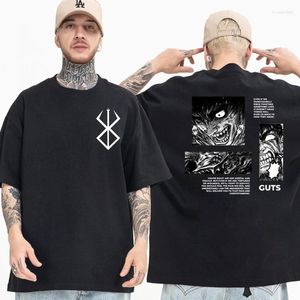 Męskie koszule japońskie anime berserk jelit shirt men kobiety fajne manga graficzne koszulka strej streetwear harajuku hip hop tops tee samiec