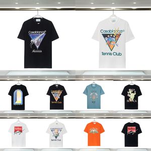 ファッションデザイナーカサブラン女性高級メンズTシャツTEESブランドマンコットンスリーブメンズ衣料品トラックスーツレジャー服Tシャツトップアーミーサマー服