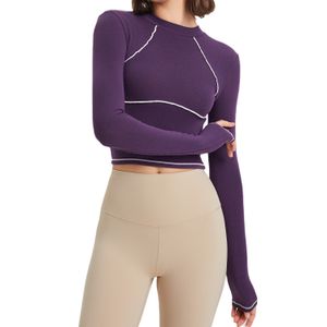 Lu женская рубашка с длинными рукавами для йоги, спортивная одежда, блузка, впитывающая влагу, высокоэластичные модные футболки для фитнеса и тренировок, топы CX2390