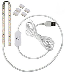 높은 밝기 5V LED 스트립 DIM 메이블 SMD2835 2M USB 전원 미러 조명 스트립 터치 스위치 방수 LED TV BACK LIGHT LL