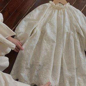 Vestidos da menina cervos jonmi 2024 outono bebê meninas rendas bordado princesa puff manga estilo coreano crianças vestido de festa aniversário