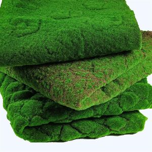 100 100 cm konstgjord mossa falska gröna växter mat faux mossa vägg torvgräs för butik hem uteplats dekoration greenery240y