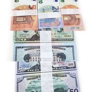Partyzubehör 2022 gefälschte Geld Banknote 10 20 50 100 200 500 Dollar Euro Realistische Spielzeug -Bar -Requisiten Kopie Währung Movie Geld fauxb63898640fzsb3dynhnk