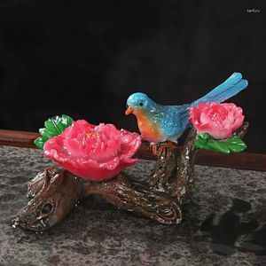 Tea Pets Resin Color Changing Pet Small Ornament Cute Flower Bird Cicada Creative Play Mini Set Accessories Boutique 1Pc