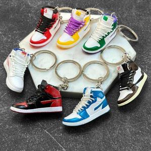 Designer 139 Styles 3D Basketball Shoes Keychain Stereoskopiska sneakers Keychains for Women Bag Pendant Mini Sport Shoe Keyring T3WB