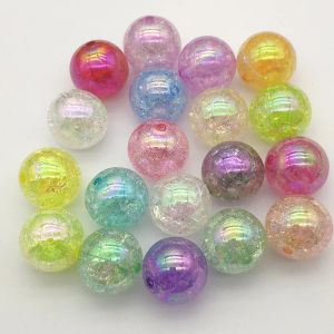 Beads New Arrival! 12mm/16mm/20mm Chunky Acrylic Clear AB Crack Beads, Colorful Chunky Beads For Handmade Jewelry Necklace DIY Making