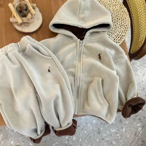 Children Boys Clothing Sets 2pcs Hoodie Jacket Autumn Girl Clothes Set Warm Boy Suit Top Coat Pants Kids Tracksuit CYG24013011-6