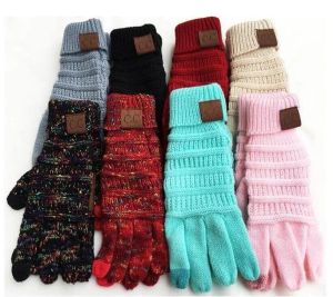 CC Вязаные перчатки с сенсорным экраном, емкостные перчатки CC, женские зимние теплые шерстяные перчатки, противоскользящие вязаные телепальцы, рождественские подарки 2022HOT ZZ