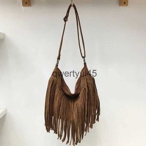 Shoulder Bags Boemian Travel obos For Women Luxury Designer andbags Purses 2023 New In Tassel Faux Suede Frosted Soulder CrossbodyH24131