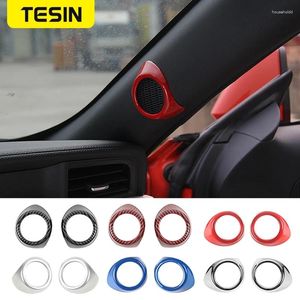 Interior Accessories TESIN ABS Car A Pillar Door Audio Stereo Speaker Decoration Cover Trim For Ford Mustang 2024 Up Styling