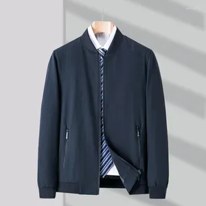 Men's Jackets Autumn 2024 Jacket Solid Color Collar Business Gentleman Windproof Comfortable All-match Simple Wear