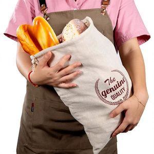 Льняные мешки для хлеба для домашнего контейнера, неотбеленные, многоразовые для хранения, натуральные, большие, ремесленные, 240125