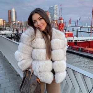 Vinterkvinnor Cold Coat Top Fox Jackets For Women Clothing Natural Real Fox Pur Jacket Rockar för kvinnor Fur Jacket In Promotion 240127