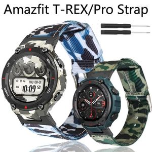 Watch Bands Camouflage Canvas Strap For Huami Amazfit T-Rex Smart Band Nylon Replace Bracelet Xiaomi Pro Trex Correa