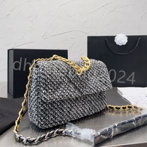 Diamond Lattice CF miękki wełniany torba Tweed łańcucha klapa portfela Tourse Crossbody Torka torebka torebki torebki na ramię Projektanci Kobiet Bierzb torebki