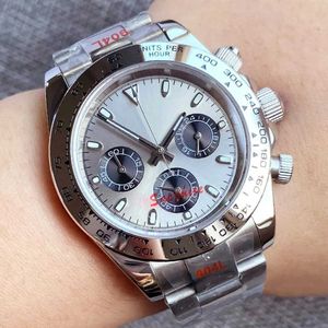 Other Watches Luxury and fashionable 39mm quartz chronograph mens business watch VK63 movement sapphire crystal gray dial silver steel bezel insert J240131