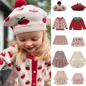 Clothing Sets 2024 Winter KS Brand Girl Clothes Kids Christmas Outfit Set Baby Dress Knit Sweater Cardigan Toddler Children Cotton Outwear