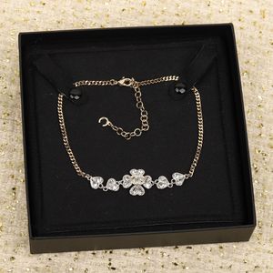 2024 quality charm pendant necklace with crystal and diamond in two colors plated have stamp box bracelet Original edition