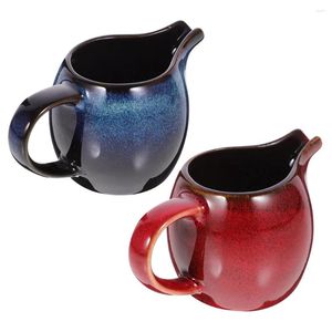 Dinnerware Sets 2 Pcs Ceramic Milk Jug Small Kettle Coffee Mug Syrup Container Dispenser Sauce Pitcher