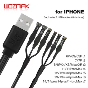 Professional Hand Tool Sets WOZNIAK Power Cord 3A 1To2 USB Cable (6 Interfaces) Support For IPHONE 6P-14 PRO MAX