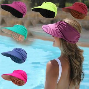 와이드 브림 모자 패션 여름 태양 보호 유연한 양면 모자 안티 UV 바이저 야구 모자 여성 해변