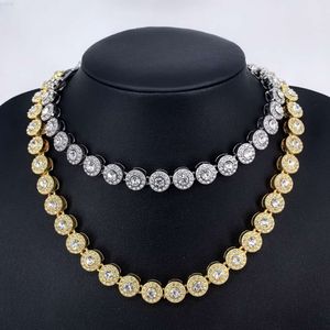 Yiyun 10mm miami kubanska länkkedjor mens smycken hip hop full diamant runda rock socker zirkon halsband för män kvinnor