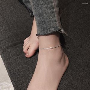 Anklets S925 Sterling Silver For Women Crystal Heart Ankle Bracelet 2022 Jewlery Organiser Tobilleras De Plata Ley 925 Mujer244e