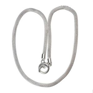 Pläterad sterling silver halsband 20 tum 4mm mesh form halsband fmsn087 fartyg 925 silverplatta halsband smycken chai300k