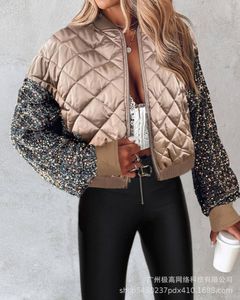 SINGREINY Patchwork PU Warm Jacket Elegant Long Sleeve Korean Top Fashion Ladies Winter Casual Knit Short Coat 231218
