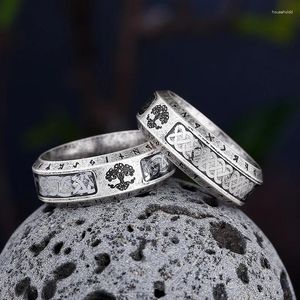 Pierścienie klastra moda nordycka wiking drzewo życia dla mężczyzn stali nierdzewna vintage celtic węzeł pierścień punkowy motocykl amulet biżuteria hurtowa