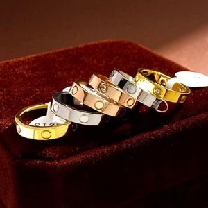 Love Ring Screw Ring Mens Band Rings 3 Diamond Diamond Engagement Wedding Jewelery Women rostfritt stål 18K Gold Plated Accessor330R