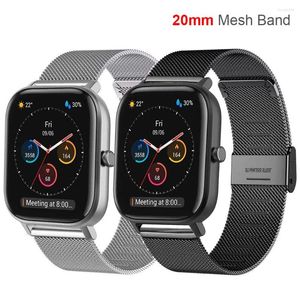 Watch Bands 20mm Mesh Band Loop For Huami Amazfit GTS 4 3 2 2e Mini Stainless Steel Strap Correa GTR 42mm Bip S U Lite Pro