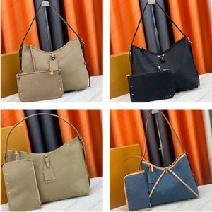 Designer CarryAll Bag M46855 M46298 Kvinnor 2-PC Demin Underarm Handväska Högkvalitativ läder axel crossbody väskor damer armhåla ryggsäck koppling plånbok hobo plånböcker