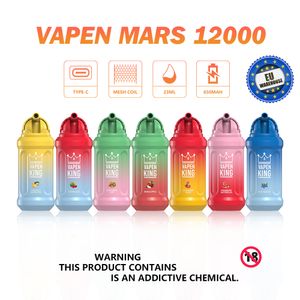 2024 Yeni Orijinal Vapen Kral 12000 Puf Kral 12000 12K Puffs Tek Kullanımlık Vape 23ml Önceden doldurulmuş şarj edilebilir pil örgü bobin patlama kutusu Vapes Avrupa'da Hızlı Gemi