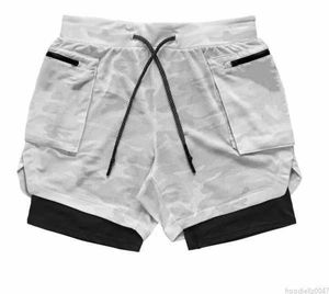 Camouflage-Doppeldeck-Shorts, atmungsaktiv, schwarz, weiß, Basketball, feuchtigkeitsableitend, modisch, für Herren, Outdoor-Sport, Freizeit, Laufen, Fitness, Tischtennis, Badminton, 1