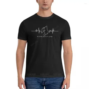 Polos masculinos Islay Heartbeat T-shirt branco personalizado Camisetas grandes e altas para suor masculino