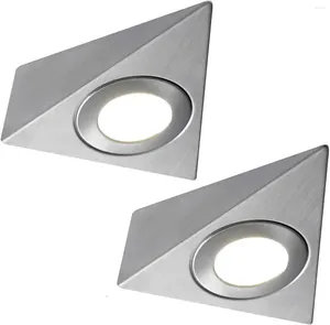 Plafoniere Lampada da parete per armadio a LED in 2 pezzi 12V 110V 220V Triangolo in acciaio inossidabile Lampade da incasso con interruttore Cucina