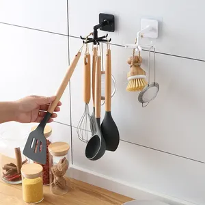 Hooks Degrees Rotated Kitchen Hook Multi-Purpose Wall-Mounted Holder Rack Organizer Storage Spoon Hangers Accessories